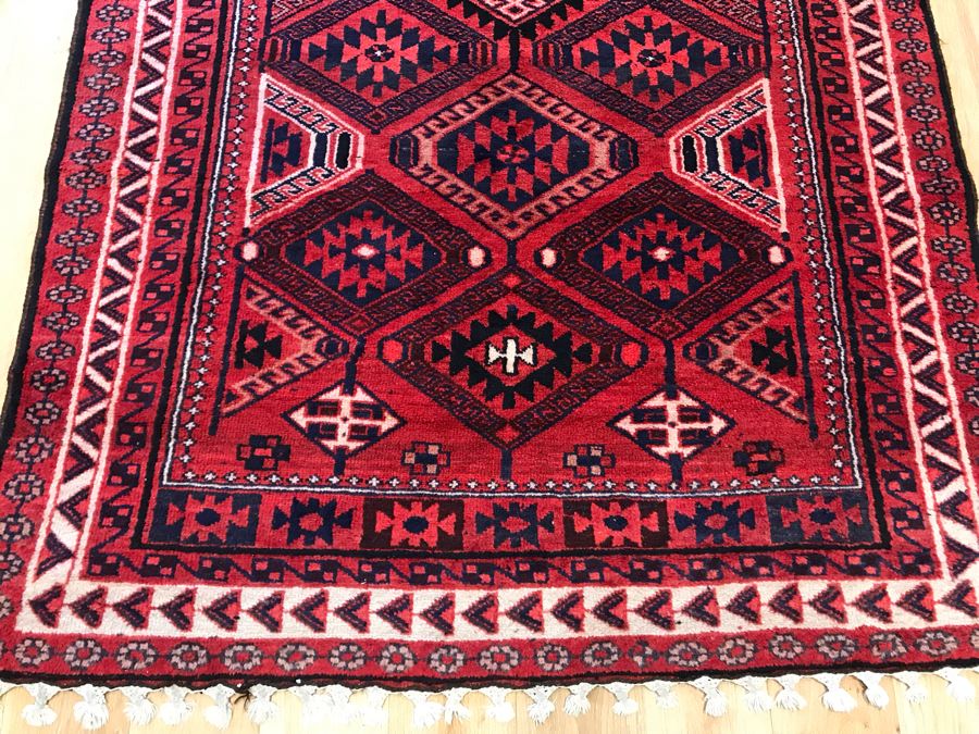 JUST ADDED - Vintage Hand Knotted Persian Area Rug 106 X 66 [Photo 7]