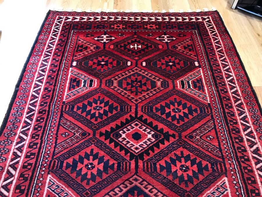 JUST ADDED - Vintage Hand Knotted Persian Area Rug 106 X 66 [Photo 9]