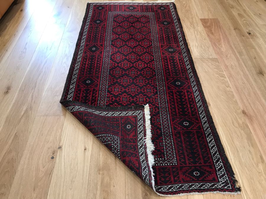 JUST ADDED - Vintage Hand Knotted Persian Runner Rug 83 X 38.5 [Photo 1]