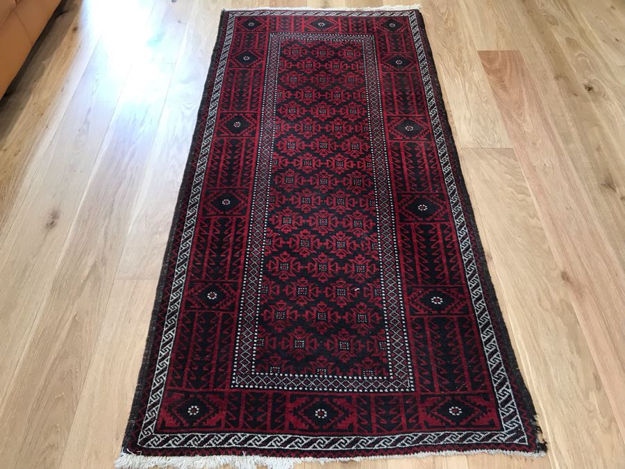 JUST ADDED - Vintage Hand Knotted Persian Runner Rug 83 X 38.5 [Photo 2]