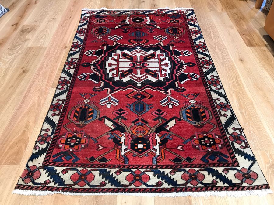 JUST ADDED - Vintage Hand Knotted Persian Area Rug 88 X 51