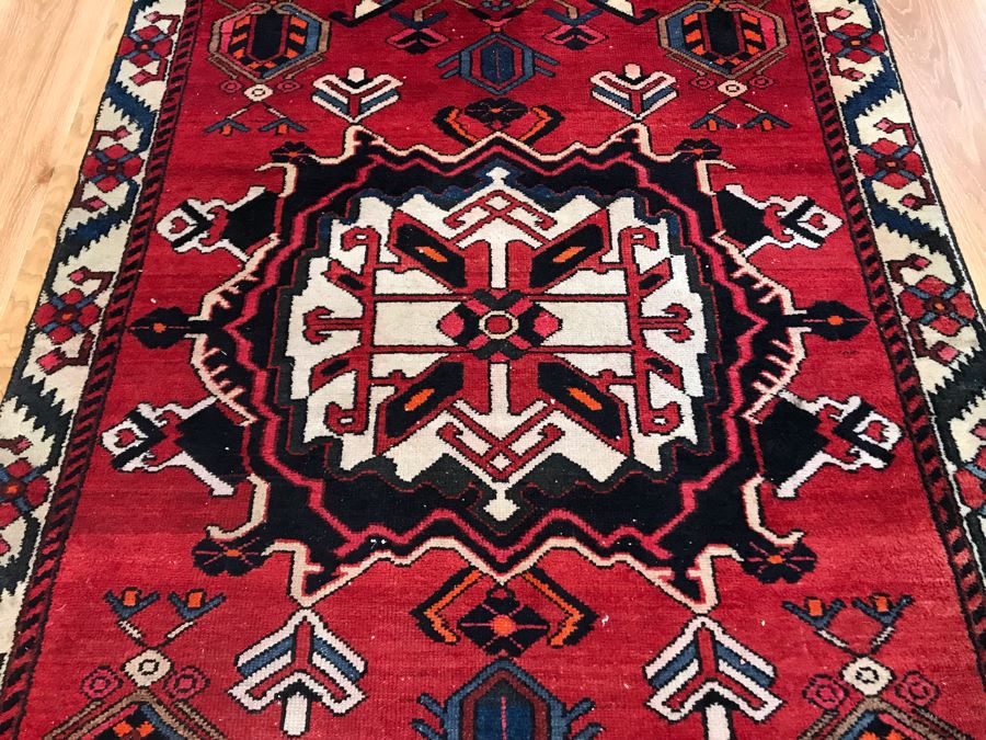 JUST ADDED - Vintage Hand Knotted Persian Area Rug 88 X 51 [Photo 4]