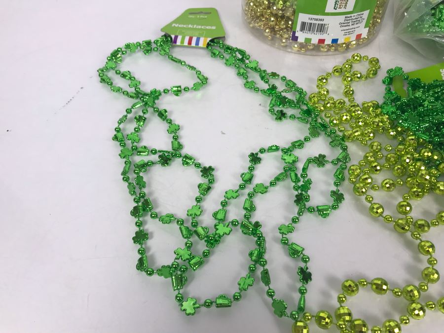 JUST ADDED - Collection Of Saint Patrick's Day Green Beaded Necklaces Party Favors [Photo 3]