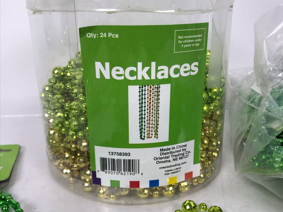 JUST ADDED - Collection Of Saint Patrick's Day Green Beaded Necklaces Party Favors [Photo 7]
