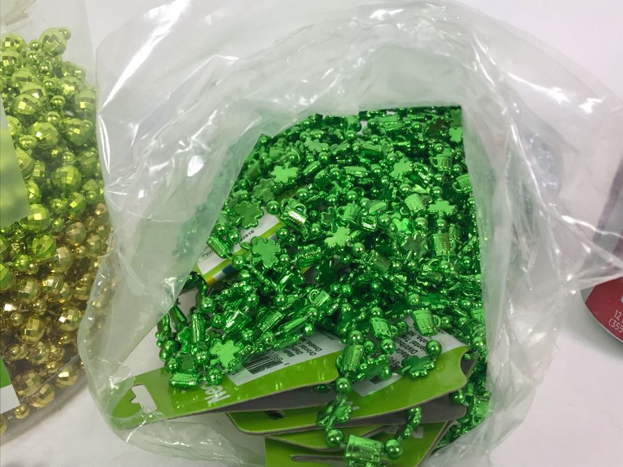 JUST ADDED - Collection Of Saint Patrick's Day Green Beaded Necklaces Party Favors [Photo 9]