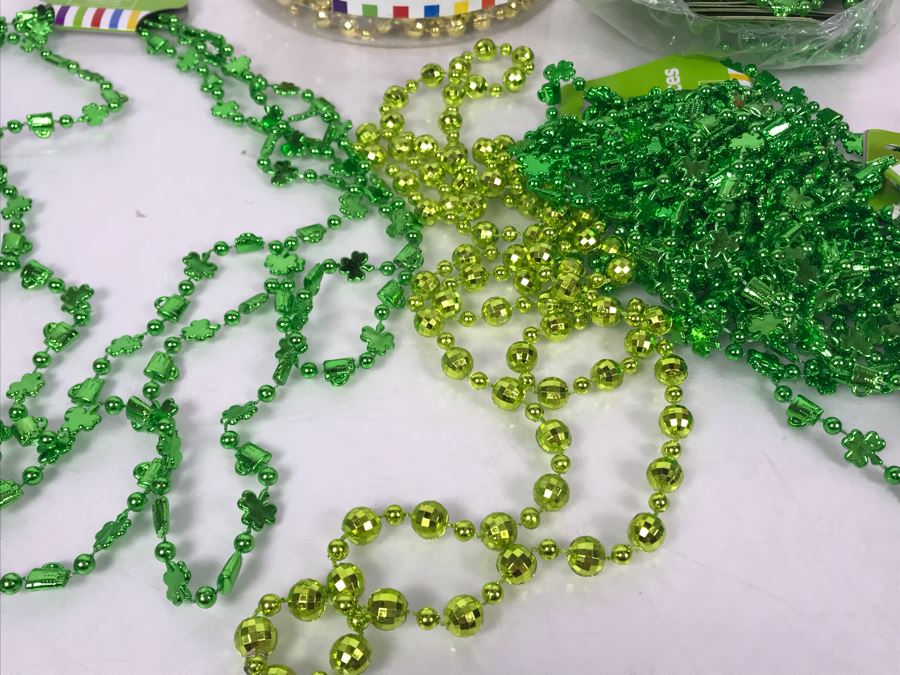 JUST ADDED - Collection Of Saint Patrick's Day Green Beaded Necklaces Party Favors [Photo 8]