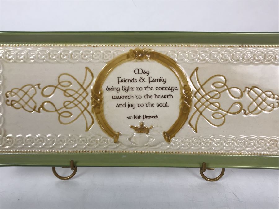 JUST ADDED - New Irish Cheese Tray With Metal Stand 15W X 5H [Photo 3]