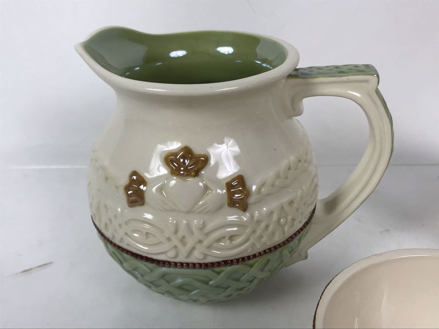 JUST ADDED - New Irish Teapot, Coffee Mug And Pitcher 5.5H By Grasslands Road GR [Photo 5]