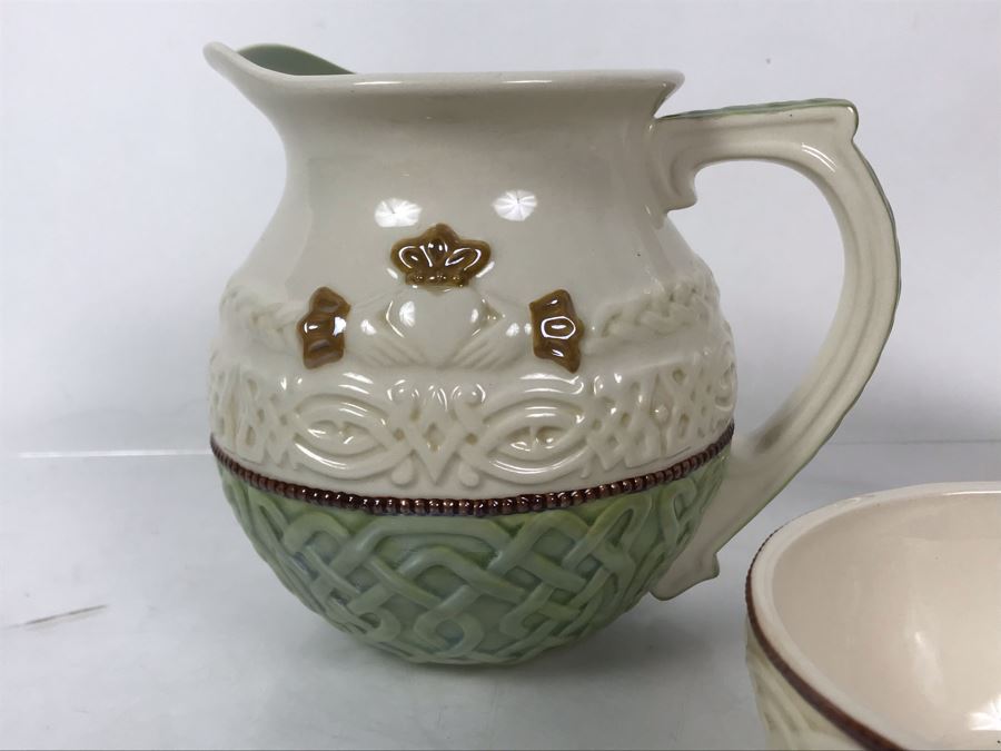 JUST ADDED - New Irish Teapot, Coffee Mug And Pitcher 5.5H By Grasslands Road GR [Photo 4]