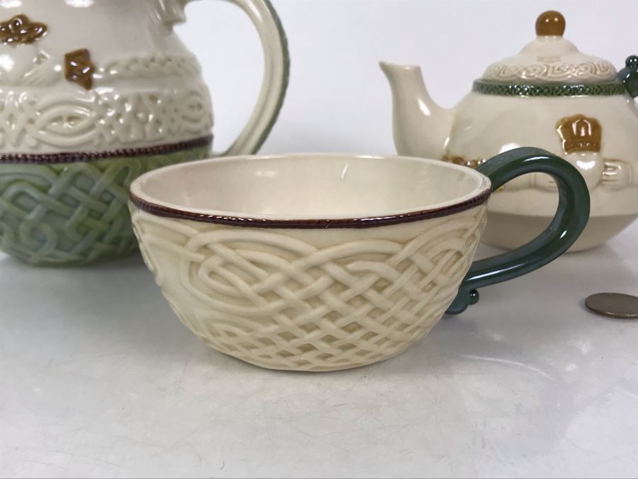 JUST ADDED - New Irish Teapot, Coffee Mug And Pitcher 5.5H By Grasslands Road GR [Photo 3]