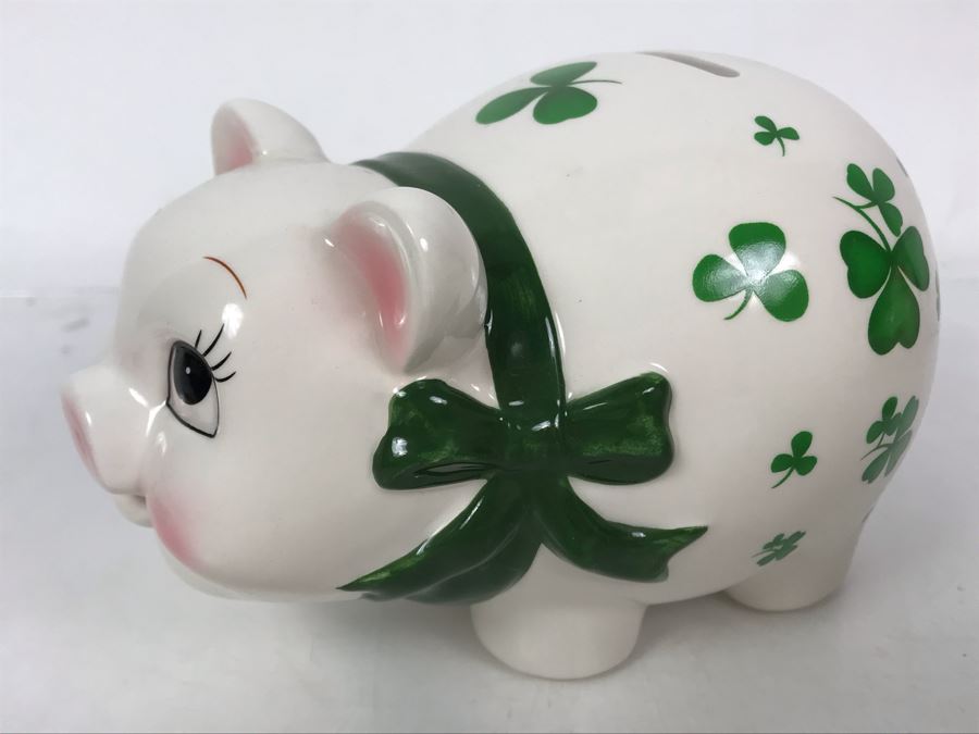 JUST ADDED - New Irish Shamrock Piggy Bank