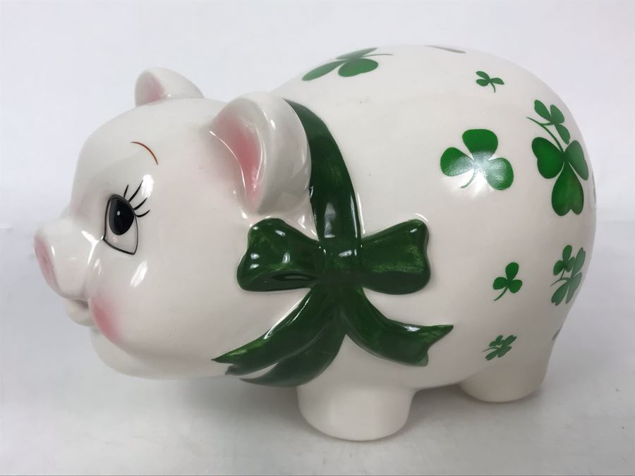 JUST ADDED - New Irish Shamrock Piggy Bank