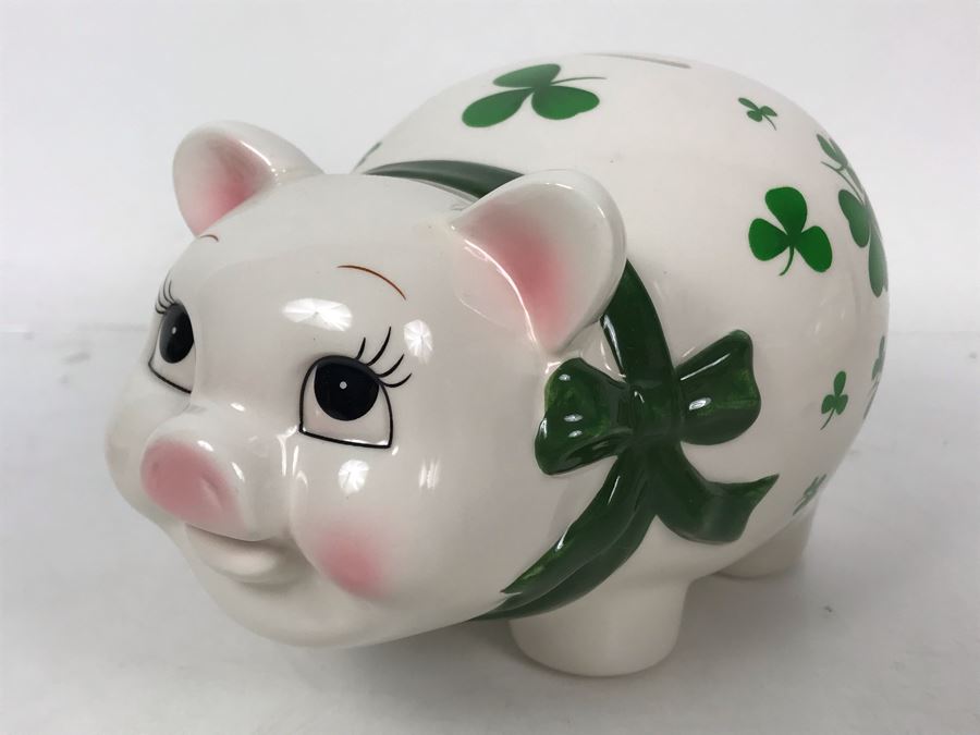 JUST ADDED - New Irish Shamrock Piggy Bank