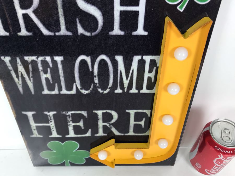 JUST ADDED - Irish Welcome Here Lighted Metal Wall Sign 11W X 15.5H [Photo 3]