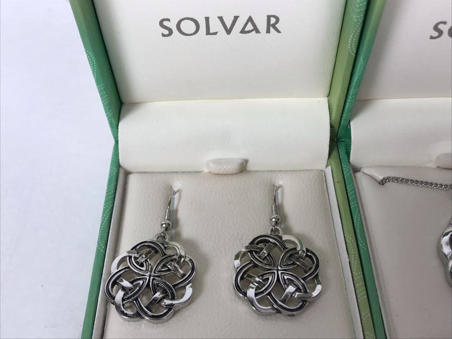 JUST ADDED - Irish Pendant Necklace With Matching Earrings By Solvar Retails $95 [Photo 4]