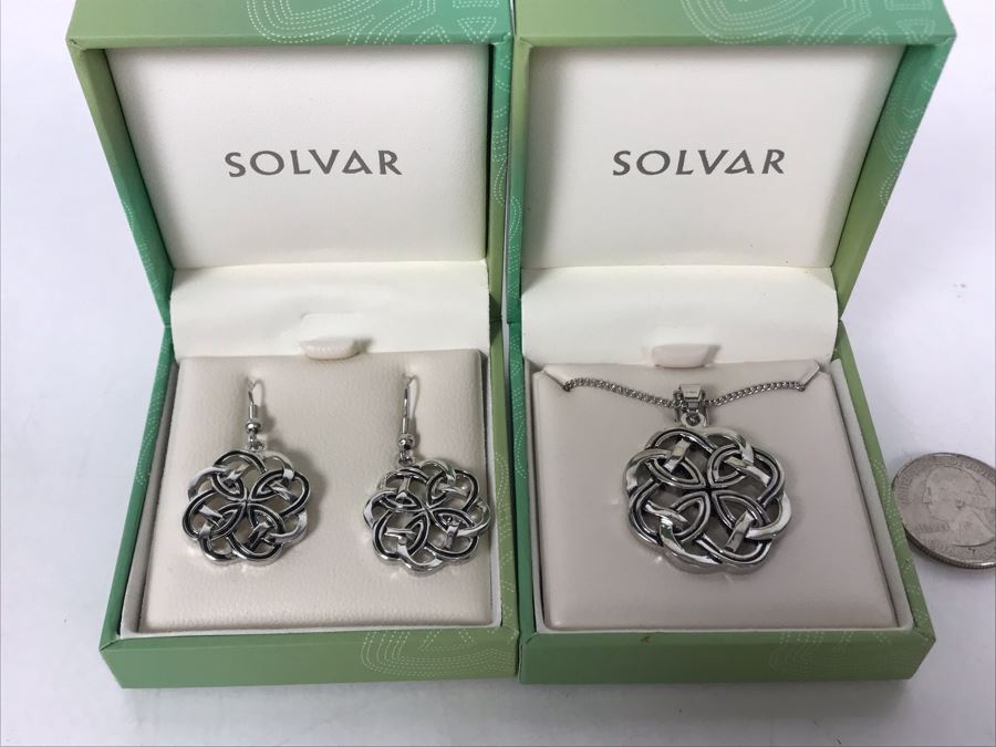 JUST ADDED - Irish Pendant Necklace With Matching Earrings By Solvar Retails $95 [Photo 2]
