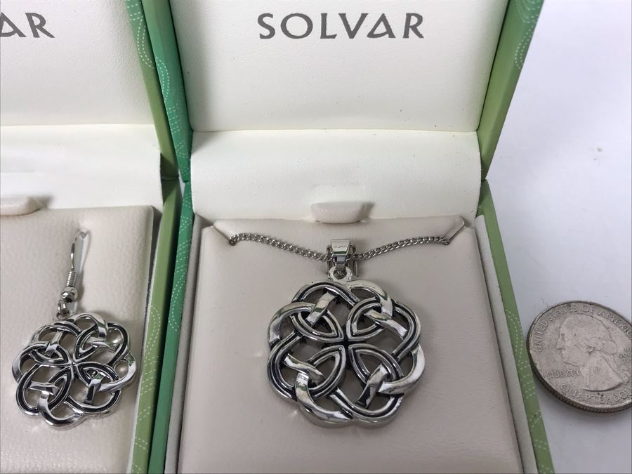 JUST ADDED - Irish Pendant Necklace With Matching Earrings By Solvar Retails $95 [Photo 3]