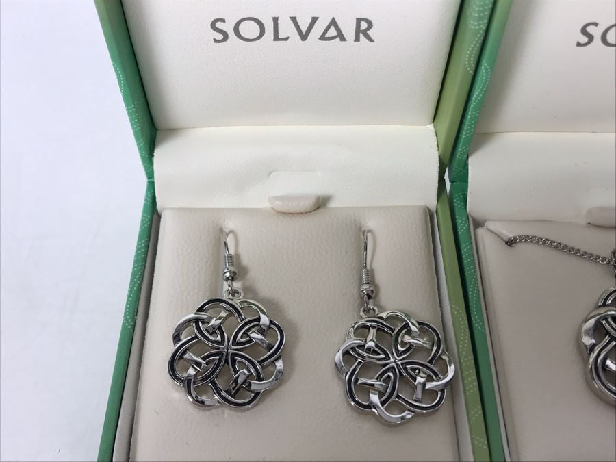 JUST ADDED - Irish Pendant Necklace With Matching Earrings By Solvar Retails $95 [Photo 4]