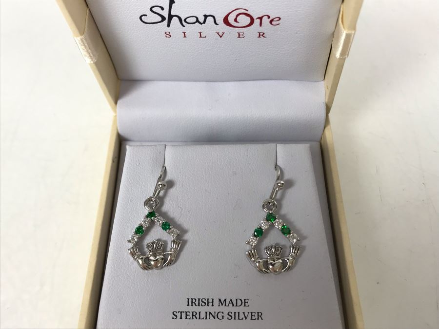 JUST ADDED - Sterling Silver Irish Claddagh Earrings By Shanore Silver Retails $104 [Photo 3]