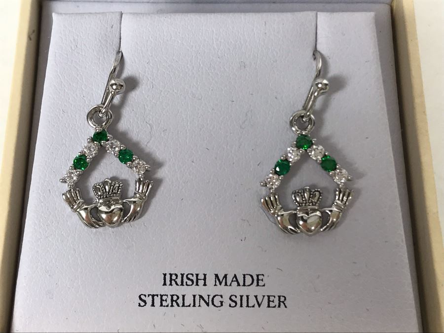JUST ADDED - Sterling Silver Irish Claddagh Earrings By Shanore Silver Retails $104 [Photo 4]
