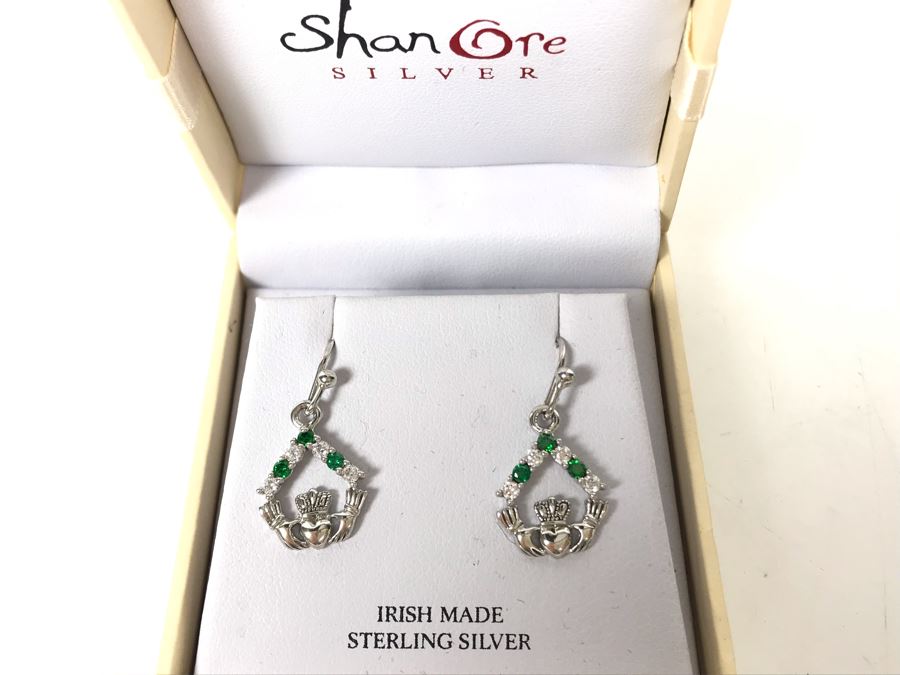 JUST ADDED - Sterling Silver Irish Claddagh Earrings By Shanore Silver Retails $104 [Photo 1]