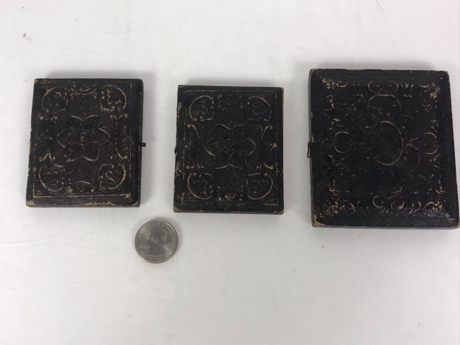 Set Of (3) Old Daguerreotype Photographs With Half Of Cases [Photo 15]
