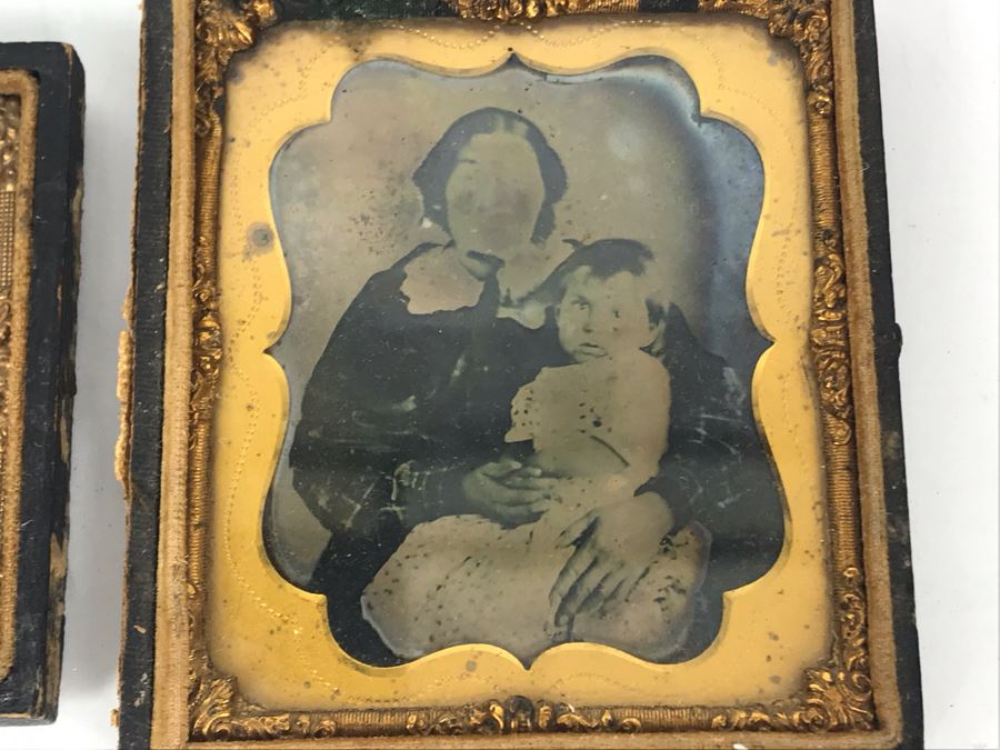 Set Of (3) Old Daguerreotype Photographs With Half Of Cases [Photo 12]
