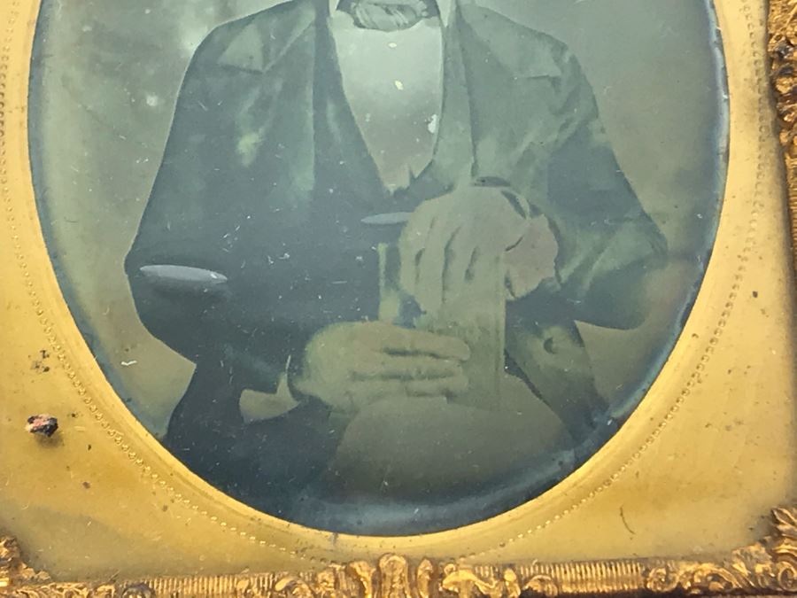 Pair Of Old Daguerreotype Photographs With Half Of Cases [Photo 6]