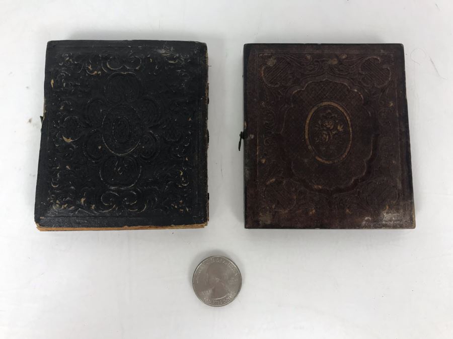 Pair Of Old Daguerreotype Photographs With Half Of Cases [Photo 12]