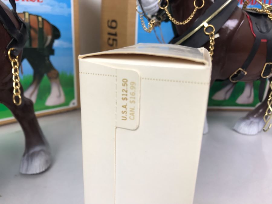 Pair Of Clydesdale Horse Toys With Boxes And Hallmark Keepsake Ornament Oh, What A Grill! [Photo 7]