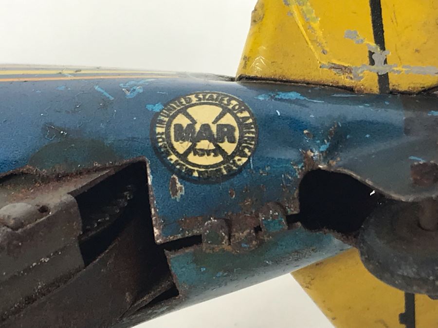 Old Marx Toys Tin Litho Wind-Up Roll Over Airplane Toy Working [Photo 5]