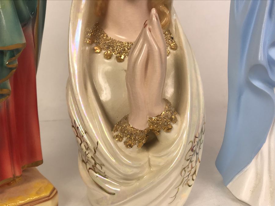 (3) Religious Statues Figurines - Middle Is Signed Ruby Lewis California [Photo 5]