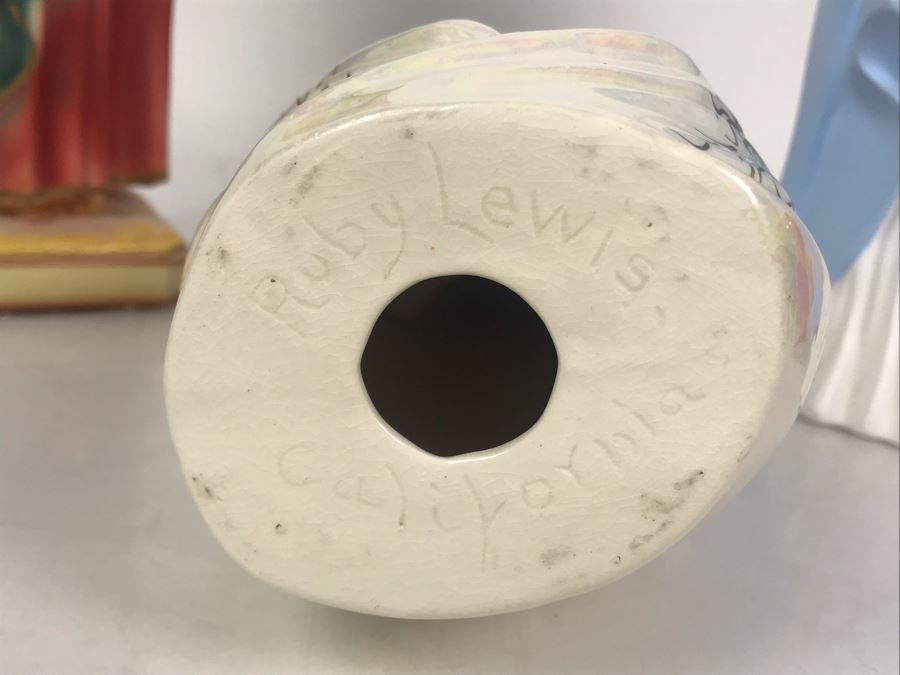 (3) Religious Statues Figurines - Middle Is Signed Ruby Lewis California [Photo 9]