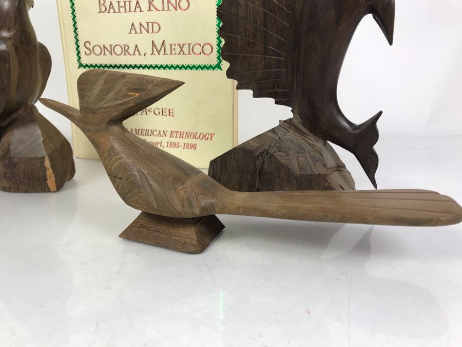 (3) Seri Indians Ironwood Animal Sculptures Figurines And Book: The Seri Indians Of Bahia Kino And Sonora, Mexico By W. J. McGee [Photo 8]