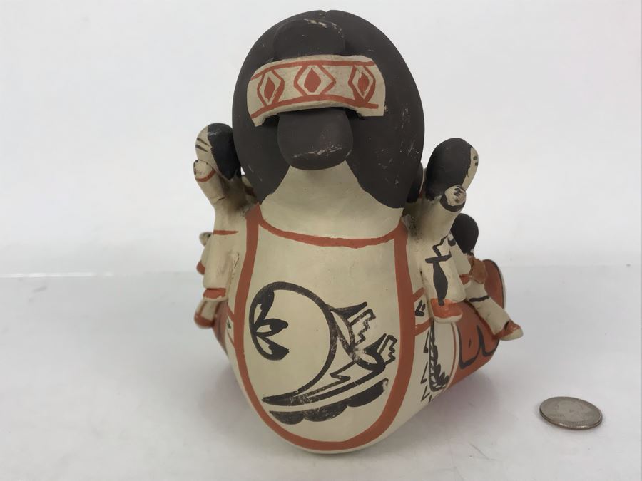 Native American Storyteller Pottery 6W X 5D X 6H - Arm Is Broken On Child In Front Lower Left [Photo 10]