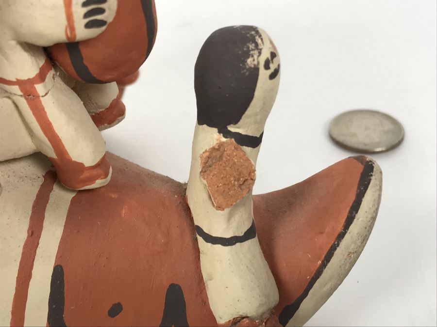 Native American Storyteller Pottery 6W X 5D X 6H - Arm Is Broken On Child In Front Lower Left [Photo 15]