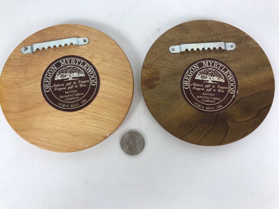 Pair Of Vintage 1992 Alix Mosieur Original Signed Paintings On Oregon Myrtlewood 5.5R [Photo 12]