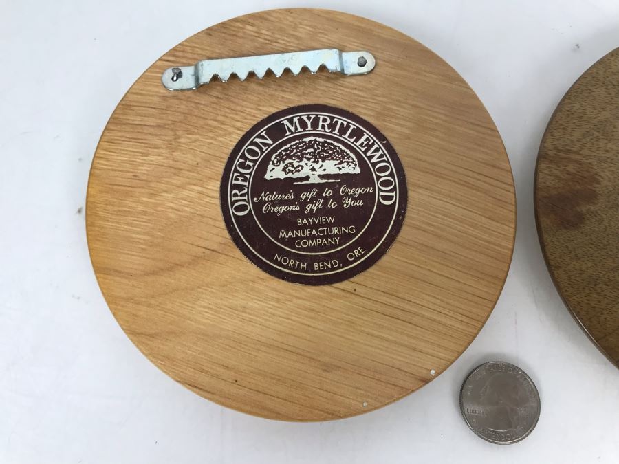 Pair Of Vintage 1992 Alix Mosieur Original Signed Paintings On Oregon Myrtlewood 5.5R [Photo 13]