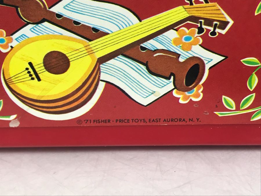 Vintage 1971 Fisher Price Toys Record Player Music Box With (3) Plastic Records 9W X 7.5D X 4.5H Working [Photo 8]