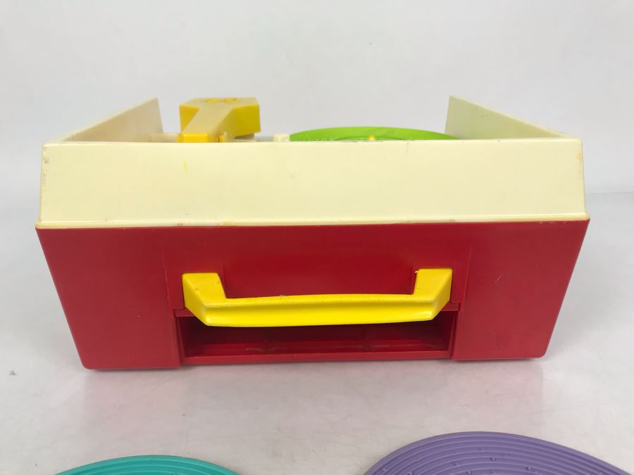 Vintage 1971 Fisher Price Toys Record Player Music Box With (3) Plastic Records 9W X 7.5D X 4.5H Working [Photo 9]