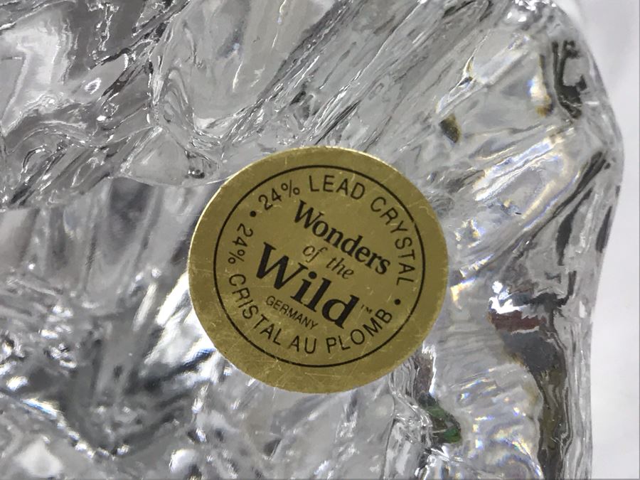 Pair Of Crystal Animal Figurines Dolphin And Lion Wonders Of The Wild Germany Princess House With Boxes [Photo 11]