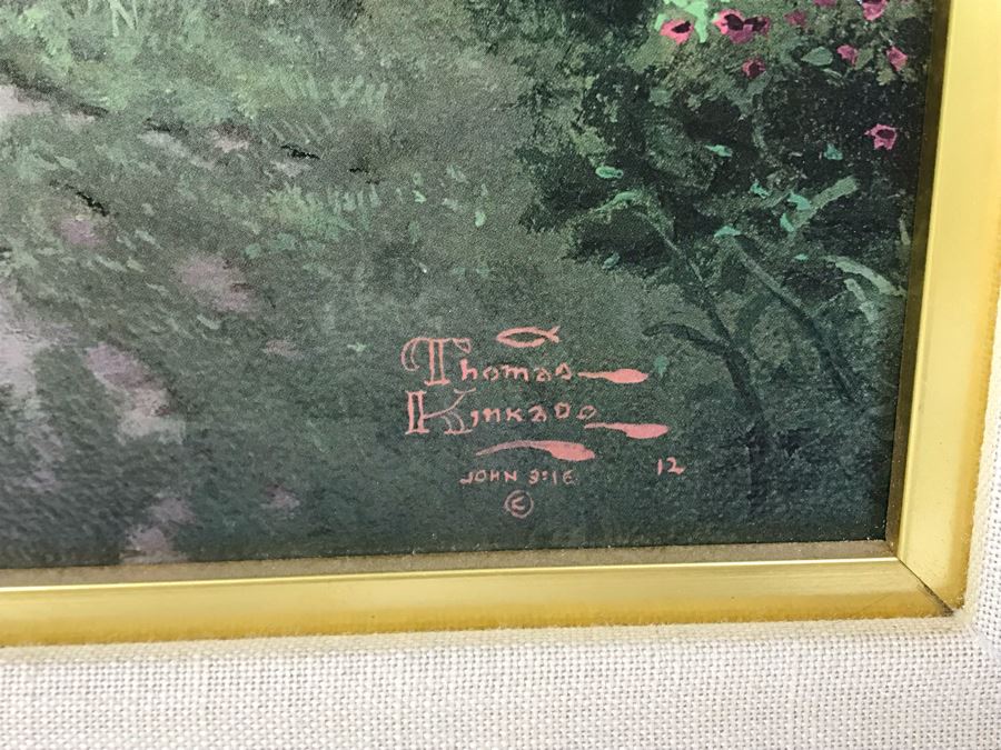 Limited Edition Thomas Kinkade Canvas Print Titled 'A Peaceful Time' Places In The Heart II With Certificate Of Authenticity 382 Of 2,950 [Photo 5]