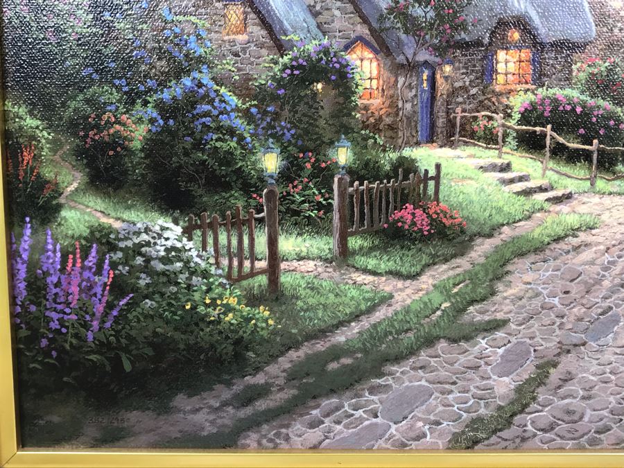 Limited Edition Thomas Kinkade Canvas Print Titled 'A Peaceful Time' Places In The Heart II With Certificate Of Authenticity 382 Of 2,950 [Photo 13]