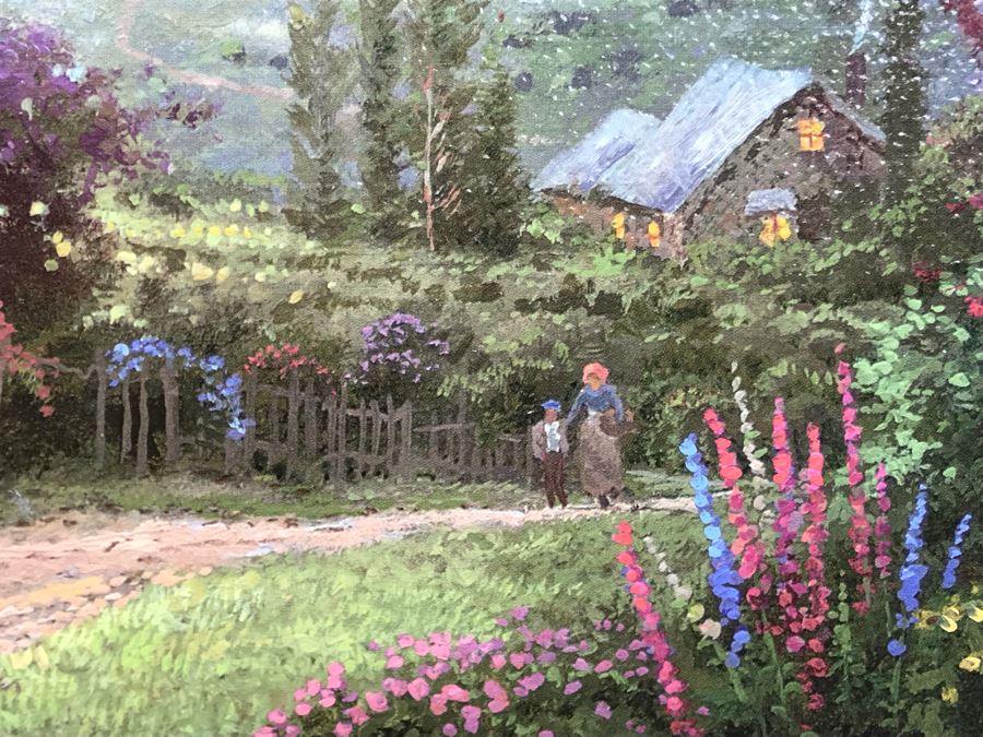Limited Edition Thomas Kinkade Canvas Print Titled 'A Peaceful Time' Places In The Heart II With Certificate Of Authenticity 382 Of 2,950 [Photo 10]