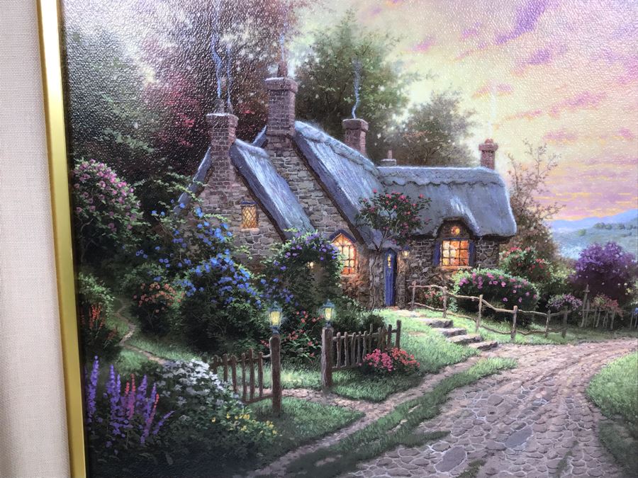 Limited Edition Thomas Kinkade Canvas Print Titled 'A Peaceful Time' Places In The Heart II With Certificate Of Authenticity 382 Of 2,950 [Photo 7]