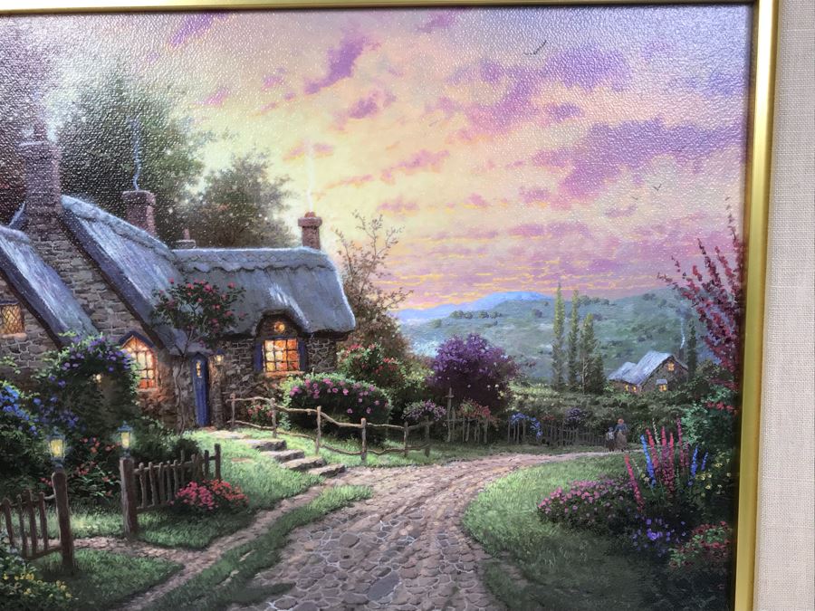 Limited Edition Thomas Kinkade Canvas Print Titled 'A Peaceful Time' Places In The Heart II With Certificate Of Authenticity 382 Of 2,950 [Photo 8]