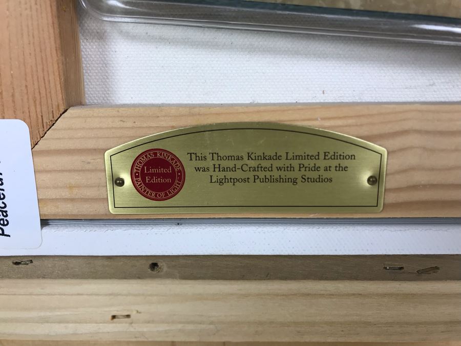 Limited Edition Thomas Kinkade Canvas Print Titled 'A Peaceful Time' Places In The Heart II With Certificate Of Authenticity 382 Of 2,950 [Photo 15]