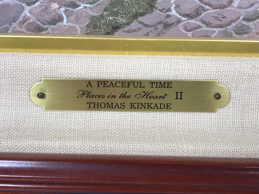 Limited Edition Thomas Kinkade Canvas Print Titled 'A Peaceful Time' Places In The Heart II With Certificate Of Authenticity 382 Of 2,950 [Photo 4]