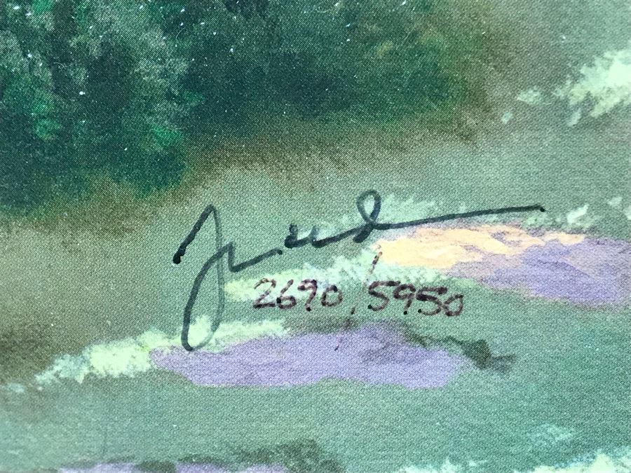 Limited Edition Vintage 2000 Canvas Print 'Gardens Beyond Spring Gate Spring Gate III' By Thomas Kinkade 18 X 24 2690 Of 5950 [Photo 11]