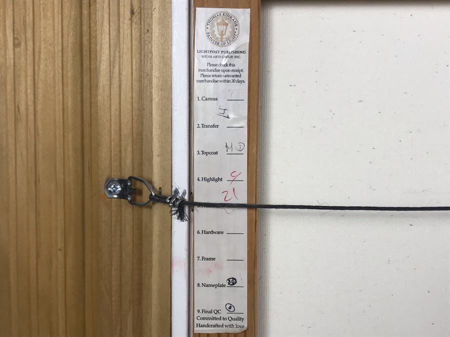 Limited Edition Vintage 2000 Canvas Print 'Gardens Beyond Spring Gate Spring Gate III' By Thomas Kinkade 18 X 24 2690 Of 5950 [Photo 19]